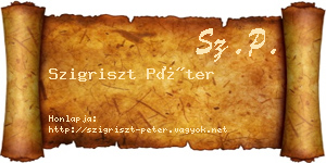 Szigriszt Péter névjegykártya